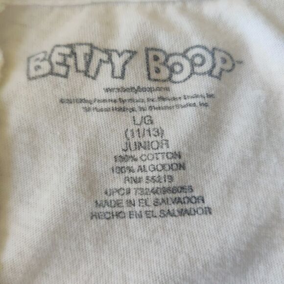 Betty Boop blowing kisses glitter letter crop tee sz L - Picture 8 of 8